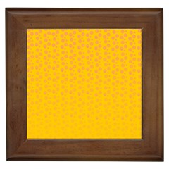 Background Polka Yellow Framed Tile