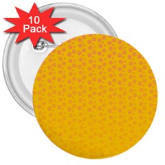 Background Polka Yellow 3  Buttons (10 Pack)  by HermanTelo