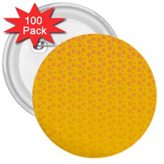 Background Polka Yellow 3  Buttons (100 pack) 