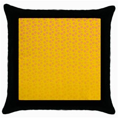 Background Polka Yellow Throw Pillow Case (Black)