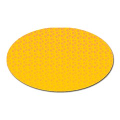 Background Polka Yellow Oval Magnet