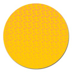 Background Polka Yellow Magnet 5  (Round)