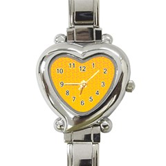 Background Polka Yellow Heart Italian Charm Watch by HermanTelo