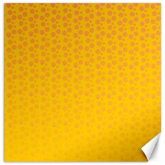 Background Polka Yellow Canvas 16  X 16  by HermanTelo