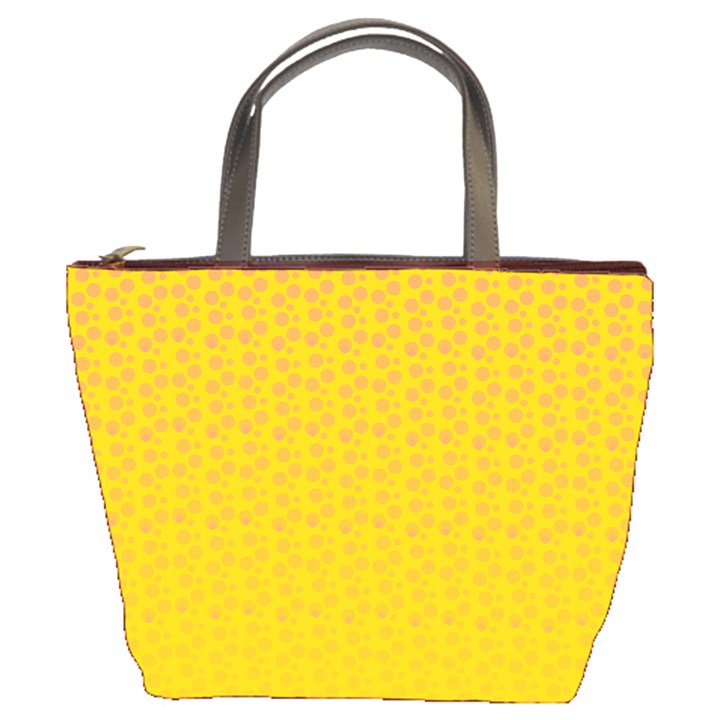 Background Polka Yellow Bucket Bag