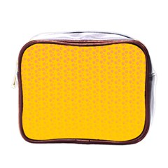 Background Polka Yellow Mini Toiletries Bag (one Side)