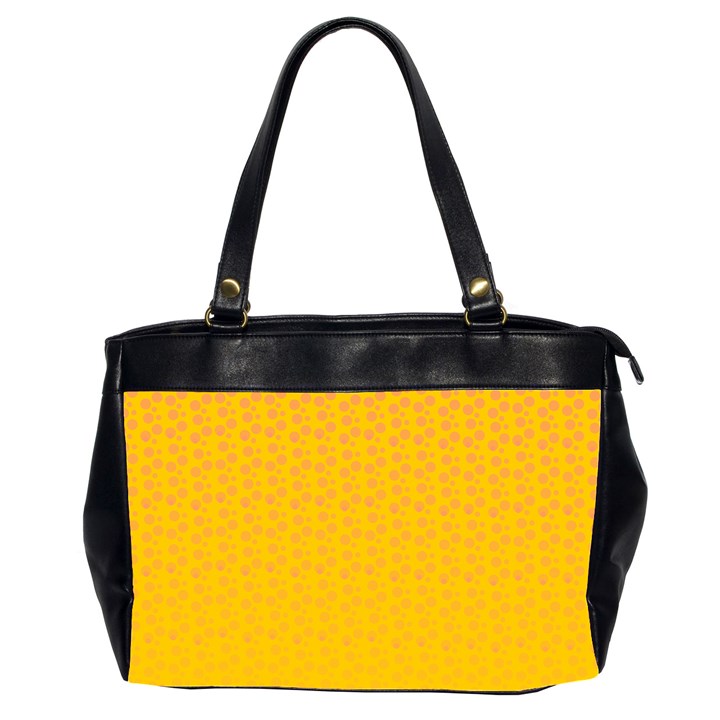 Background Polka Yellow Oversize Office Handbag (2 Sides)