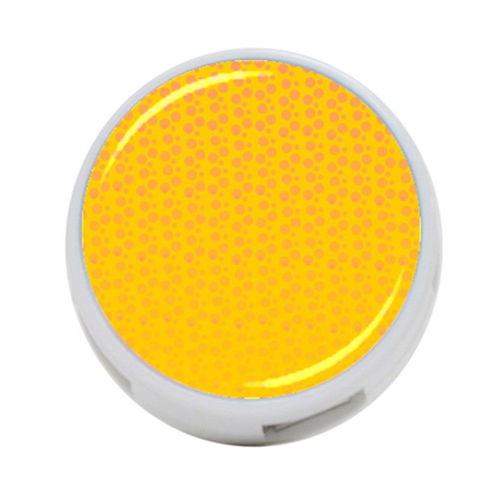 Background Polka Yellow 4-Port USB Hub (One Side)