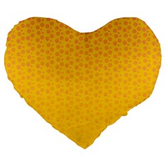 Background Polka Yellow Large 19  Premium Heart Shape Cushions