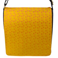 Background Polka Yellow Flap Closure Messenger Bag (S)