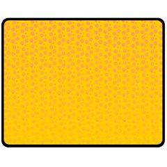 Background Polka Yellow Double Sided Fleece Blanket (Medium) 