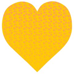 Background Polka Yellow Wooden Puzzle Heart