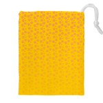 Background Polka Yellow Drawstring Pouch (4XL) Front