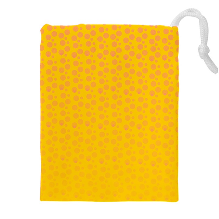 Background Polka Yellow Drawstring Pouch (4XL)