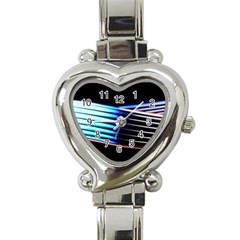 Motion Line Illustrations Heart Italian Charm Watch by HermanTelo