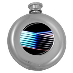 Motion Line Illustrations Round Hip Flask (5 Oz)