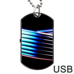 Motion Line Illustrations Dog Tag Usb Flash (one Side)