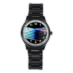 Motion Line Illustrations Stainless Steel Round Watch by HermanTelo