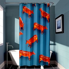 Illustrations Cow Agriculture Livestock Shower Curtain 36  X 72  (stall)  by HermanTelo