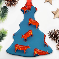 Illustrations Cow Agriculture Livestock Christmas Tree Ornament (two Sides)