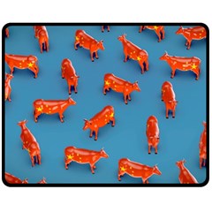 Illustrations Cow Agriculture Livestock Double Sided Fleece Blanket (medium) 