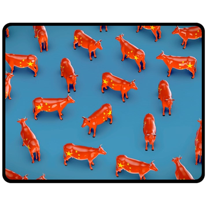 Illustrations Cow Agriculture Livestock Double Sided Fleece Blanket (Medium) 