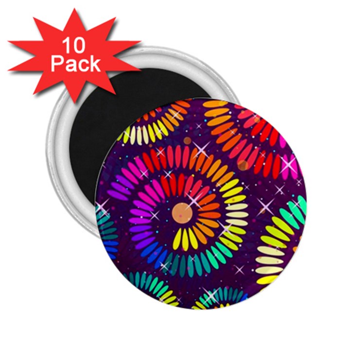 Abstract Background Spiral Colorful 2.25  Magnets (10 pack) 