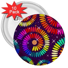 Abstract Background Spiral Colorful 3  Buttons (10 Pack)  by HermanTelo