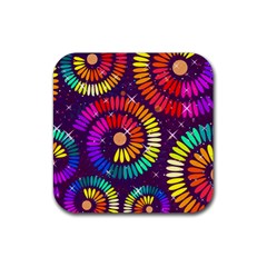 Abstract Background Spiral Colorful Rubber Coaster (square)  by HermanTelo