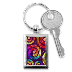 Abstract Background Spiral Colorful Key Chain (Rectangle)