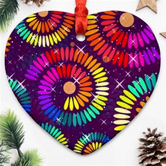 Abstract Background Spiral Colorful Heart Ornament (two Sides)