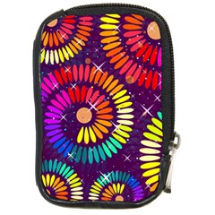 Abstract Background Spiral Colorful Compact Camera Leather Case by HermanTelo