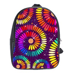 Abstract Background Spiral Colorful School Bag (Large)