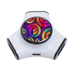 Abstract Background Spiral Colorful 3-port Usb Hub by HermanTelo