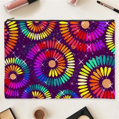 Abstract Background Spiral Colorful Cosmetic Bag (xxxl)