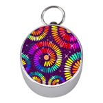 Abstract Background Spiral Colorful Mini Silver Compasses Front