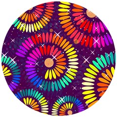 Abstract Background Spiral Colorful Wooden Puzzle Round