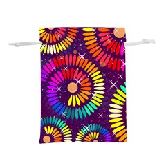 Abstract Background Spiral Colorful Lightweight Drawstring Pouch (l)