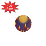 Night Moon Flora Background 1  Mini Magnets (100 pack)  Front