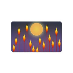 Night Moon Flora Background Magnet (name Card) by HermanTelo