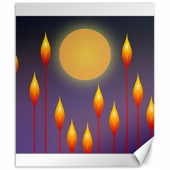 Night Moon Flora Background Canvas 20  X 24 