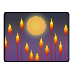 Night Moon Flora Background Double Sided Fleece Blanket (small) 