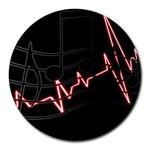 Music Wallpaper Heartbeat Melody Round Mousepads Front