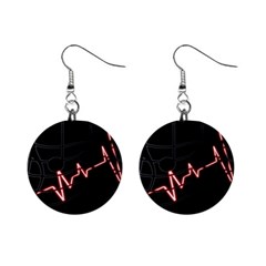 Music Wallpaper Heartbeat Melody Mini Button Earrings by HermanTelo