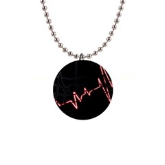 Music Wallpaper Heartbeat Melody 1  Button Necklace by HermanTelo