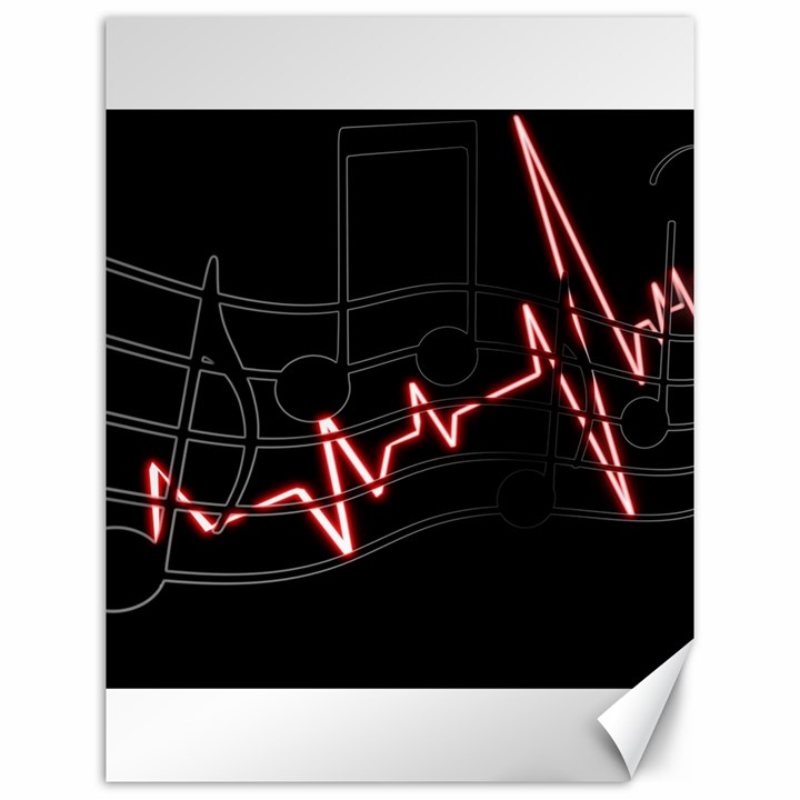 Music Wallpaper Heartbeat Melody Canvas 12  x 16 