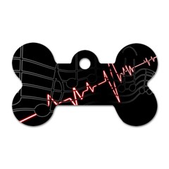 Music Wallpaper Heartbeat Melody Dog Tag Bone (two Sides)