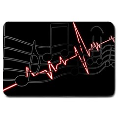 Music Wallpaper Heartbeat Melody Large Doormat  by HermanTelo