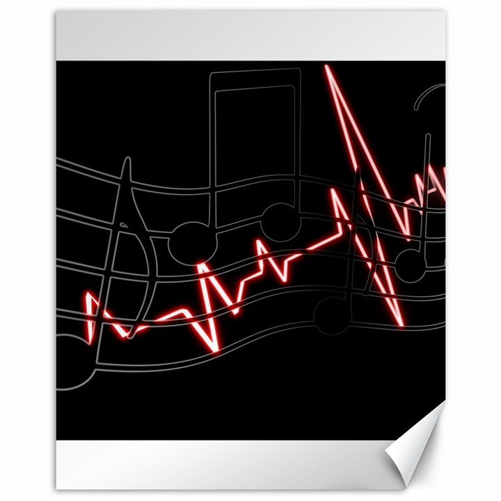 Music Wallpaper Heartbeat Melody Canvas 11  x 14 