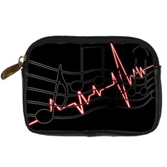 Music Wallpaper Heartbeat Melody Digital Camera Leather Case by HermanTelo